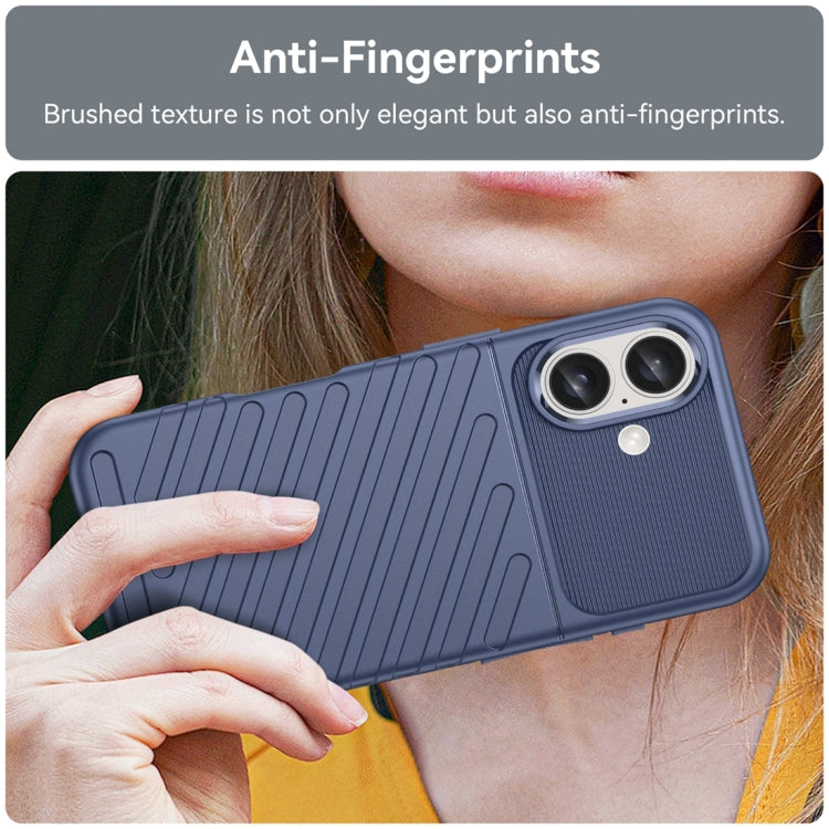 For iPhone 16 Thunderbolt Shockproof Soft TPU Phone Case(Blue)