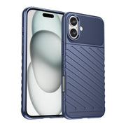 For iPhone 16 Plus Thunderbolt Shockproof Soft TPU Phone Case(Blue)