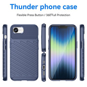 For iPhone SE 2024 Thunderbolt Shockproof Soft TPU Phone Case(Blue)