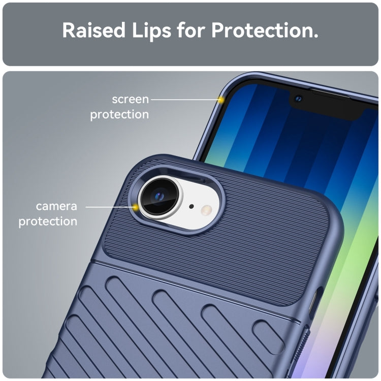 For iPhone SE 2024 Thunderbolt Shockproof Soft TPU Phone Case(Blue)