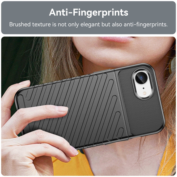 For iPhone SE 2024 Thunderbolt Shockproof Soft TPU Phone Case(Black)