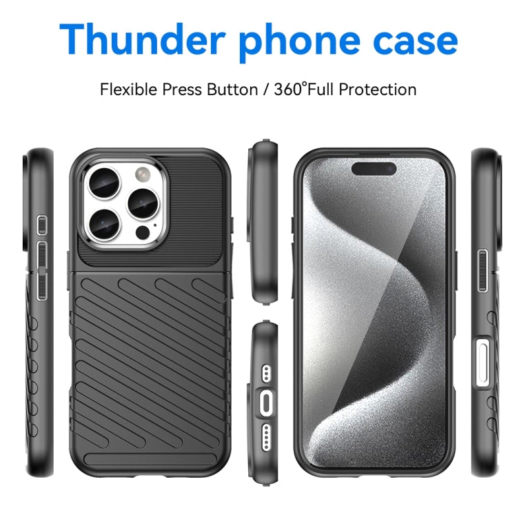 For iPhone 16 Pro Thunderbolt Shockproof Soft TPU Phone Case(Black)