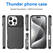 For iPhone 16 Pro Thunderbolt Shockproof Soft TPU Phone Case(Black)
