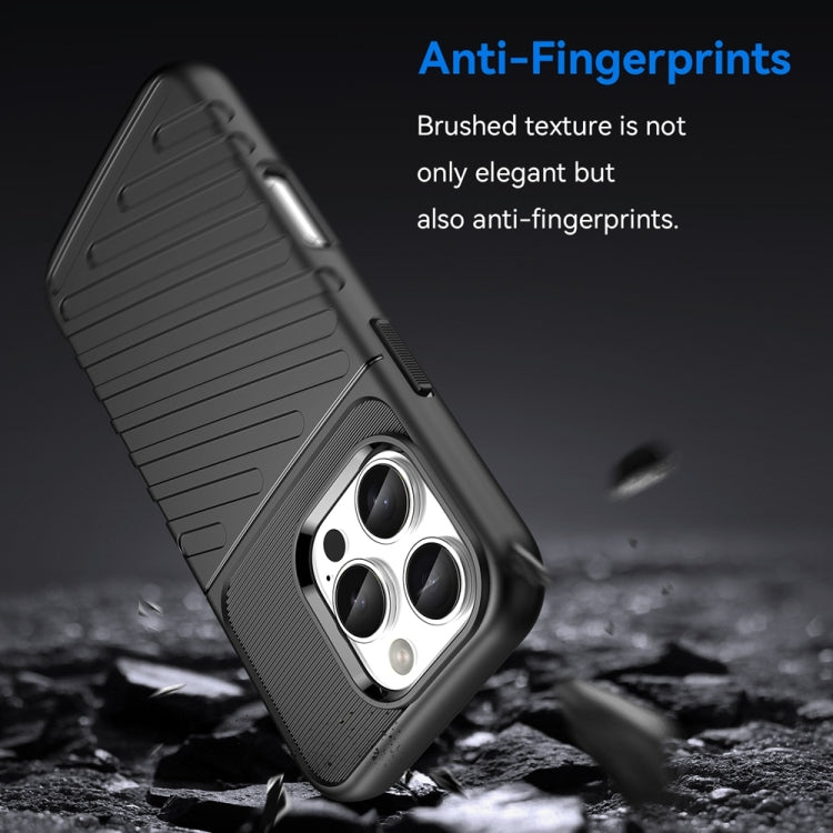 For iPhone 16 Pro Thunderbolt Shockproof Soft TPU Phone Case(Black)