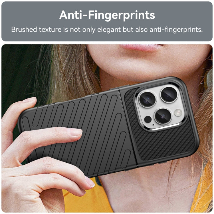 For iPhone 16 Pro Thunderbolt Shockproof Soft TPU Phone Case(Black)