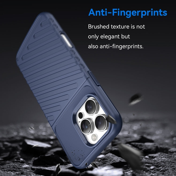 For iPhone 16 Pro Max Thunderbolt Shockproof Soft TPU Phone Case(Blue)