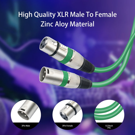 10pcs / Set XLR 3pin Male to Female Audio Cable, Length: 1m