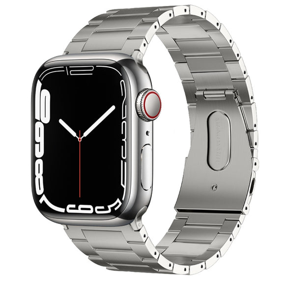 For Apple Watch SE 40mm PG63 Three-Bead Protrusion Titanium Metal Watch Band(Silver)
