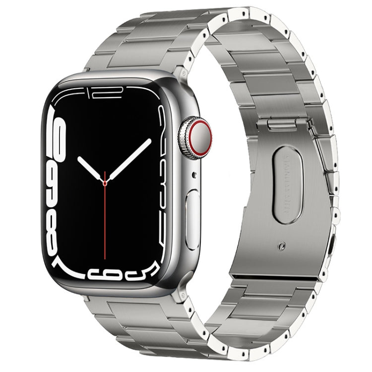 For Apple Watch 38mm PG63 Three-Bead Protrusion Titanium Metal Watch Band(Silver)