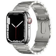 For Apple Watch 38mm PG63 Three-Bead Protrusion Titanium Metal Watch Band(Silver)