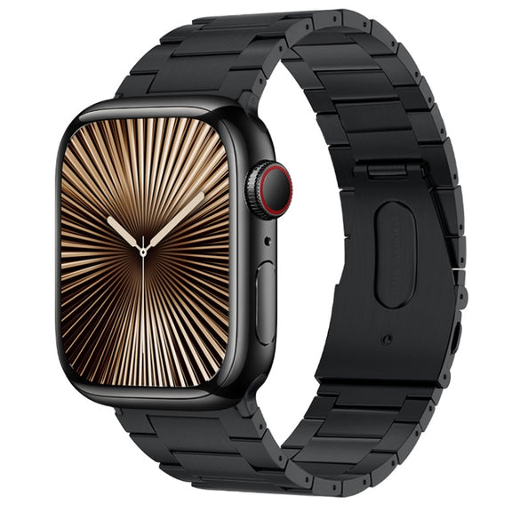 For Apple Watch Series 10 42mm PG63 Three-Bead Protrusion Titanium Metal Watch Band(Graphite Black)