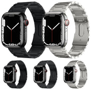 For Apple Watch SE 2023 40mm PG63 Three-Bead Protrusion Titanium Metal Watch Band(Silver)