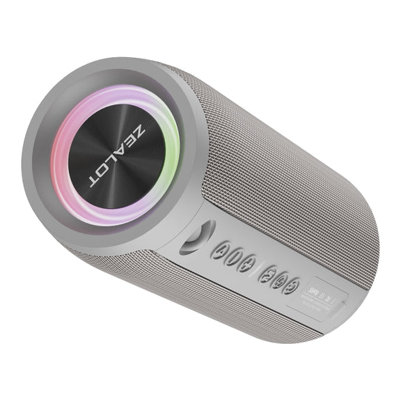 Zealot S51 Pro Shocking Bass Bluetooth Speaker with Colorful Light(Grey)
