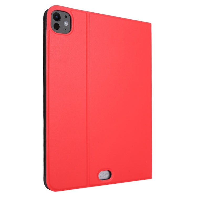 For iPad Pro 13 2024 Stretch Voltage Plain Leather Smart Tablet Case(Red)