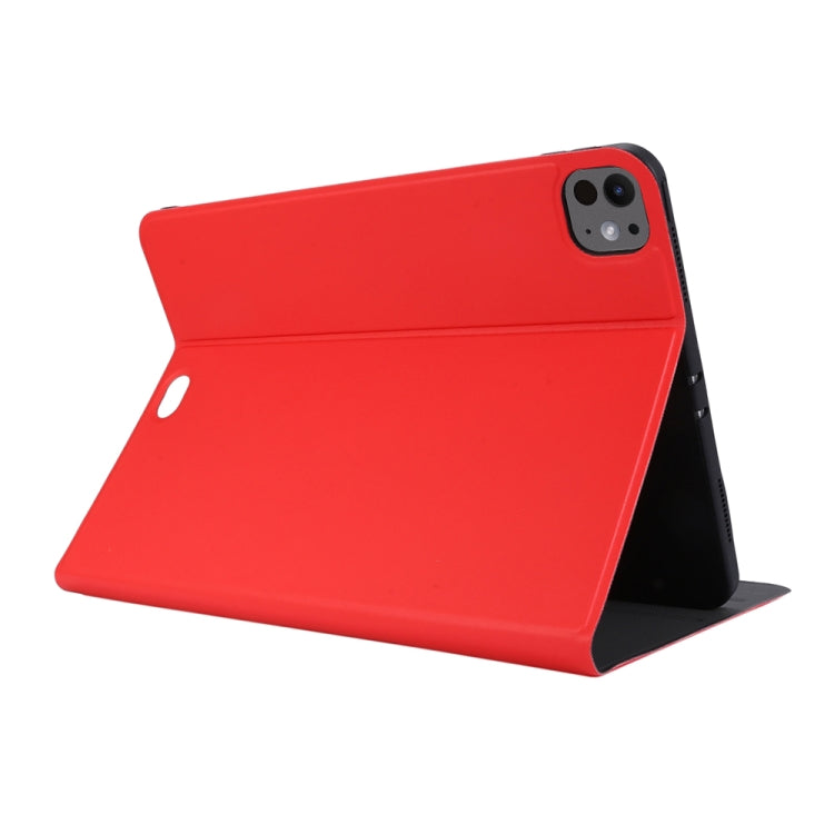 For iPad Pro 13 2024 Stretch Voltage Plain Leather Smart Tablet Case(Red)