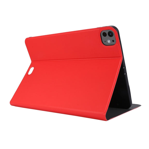 For iPad Pro 13 2024 Stretch Voltage Plain Leather Smart Tablet Case(Red)