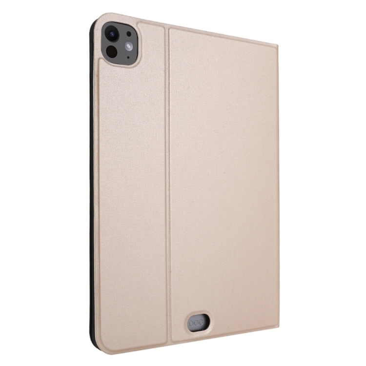 For iPad Pro 13 2024 Stretch Voltage Plain Leather Smart Tablet Case(Gold)