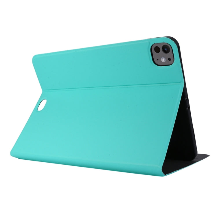 For iPad Pro 13 2024 Stretch Voltage Plain Leather Smart Tablet Case(Green)
