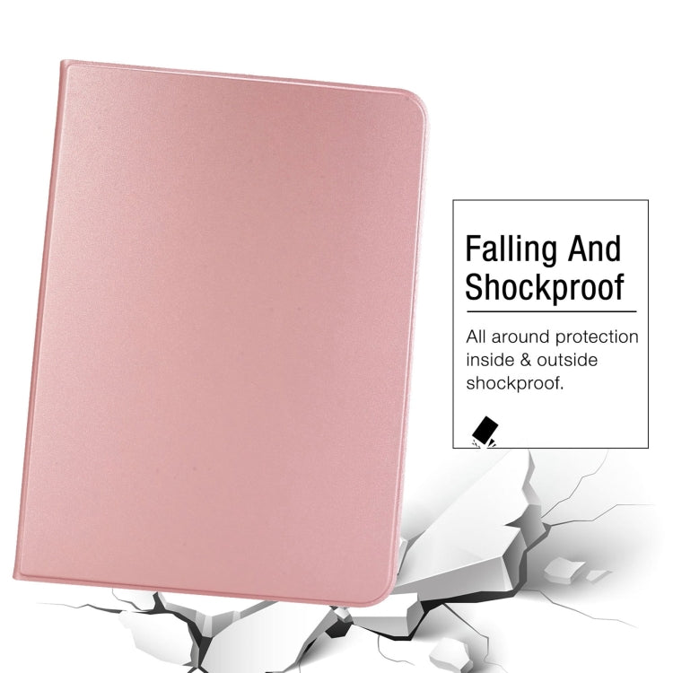 For iPad Pro 13 2024 Stretch Voltage Plain Leather Smart Tablet Case(Rose Gold)