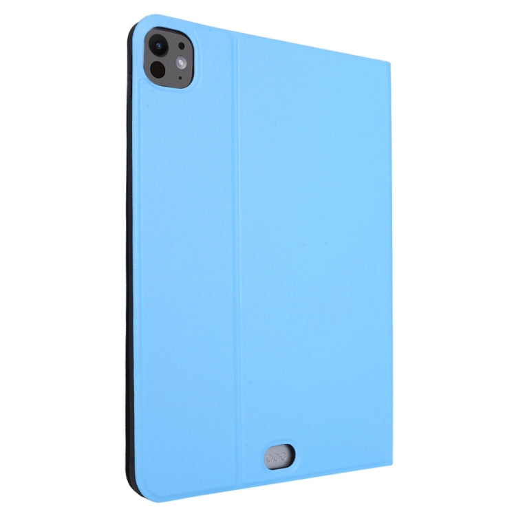 For iPad Pro 13 2024 Stretch Voltage Plain Leather Smart Tablet Case(Light Blue)