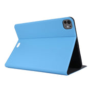 For iPad Pro 13 2024 Stretch Voltage Plain Leather Smart Tablet Case(Light Blue)
