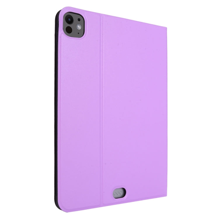 For iPad Pro 13 2024 Stretch Voltage Plain Leather Smart Tablet Case(Purple)