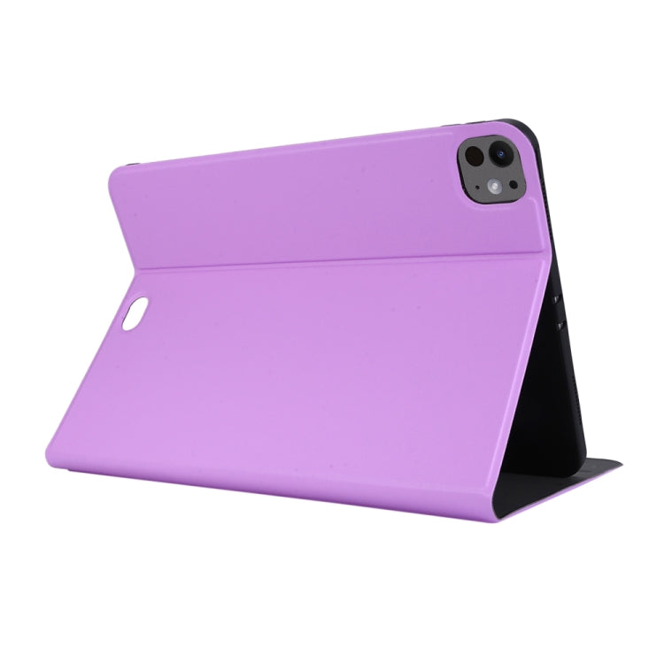 For iPad Pro 13 2024 Stretch Voltage Plain Leather Smart Tablet Case(Purple)
