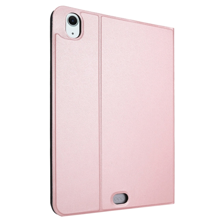For iPad Air 13 2024 Stretch Voltage Plain Leather Smart Tablet Case(Rose Gold)