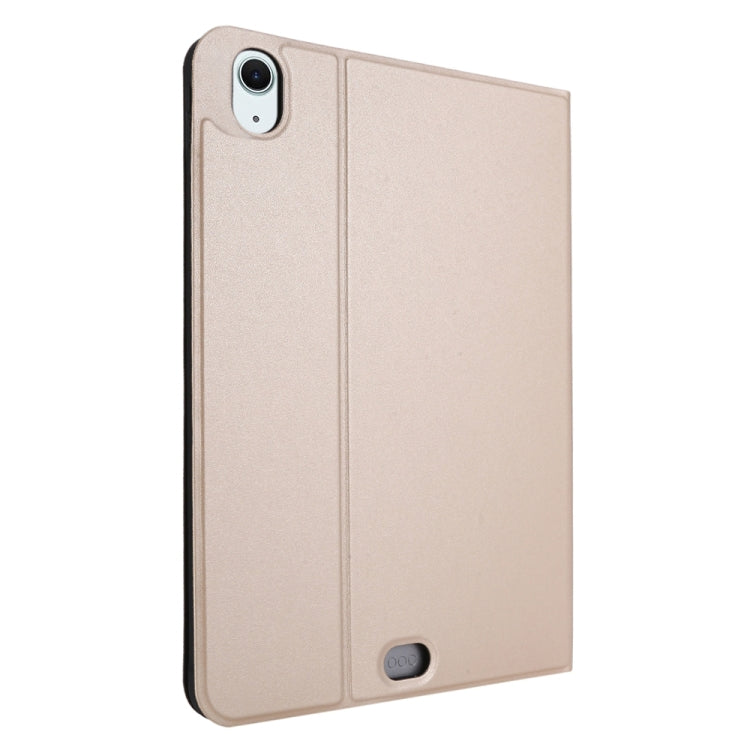 For iPad Air 11 2024 Stretch Voltage Plain Leather Smart Tablet Case(Gold)