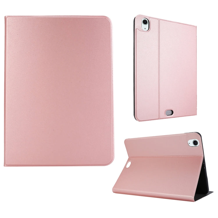 For iPad Air 11 2025 / 2024 Stretch Voltage Plain Leather Smart Tablet Case(Rose Gold)