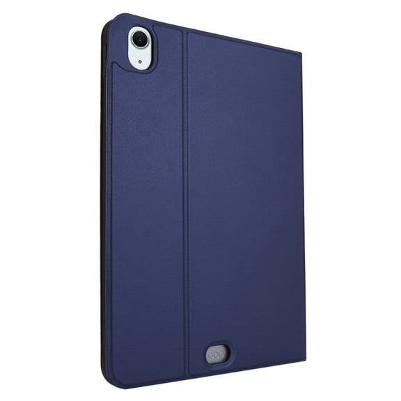 For iPad Air 11 2024 Stretch Voltage Plain Leather Smart Tablet Case(Dark Blue)