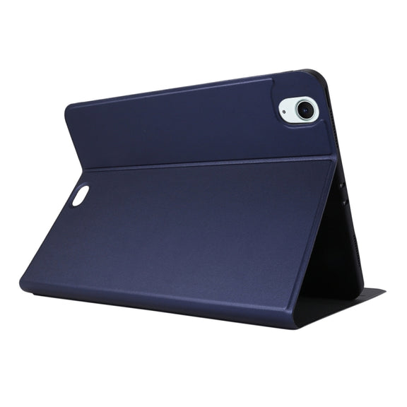For iPad Air 11 2024 Stretch Voltage Plain Leather Smart Tablet Case(Dark Blue)