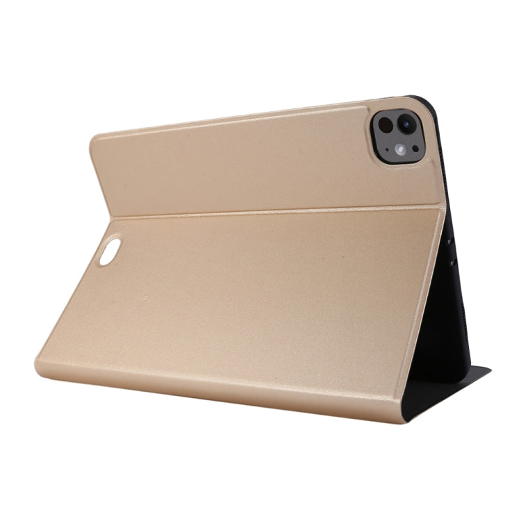 For iPad Pro 11 2024 Stretch Voltage Plain Leather Smart Tablet Case(Gold)