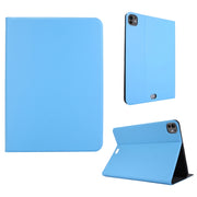 For iPad Pro 11 2024 Stretch Voltage Plain Leather Smart Tablet Case(Light Blue)