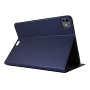 For iPad Pro 11 2024 Stretch Voltage Plain Leather Smart Tablet Case(Dark Blue)