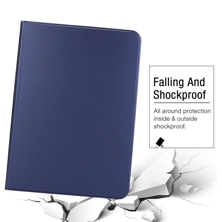 For iPad Pro 11 2024 Stretch Voltage Plain Leather Smart Tablet Case(Dark Blue)