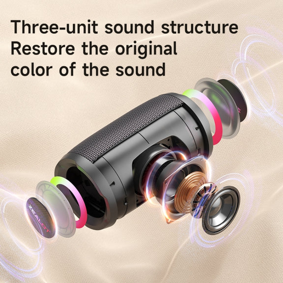 Zealot S61M RGB Rhythmic Light Karaoke Wireless Speaker, Style:Single Mic(Black)