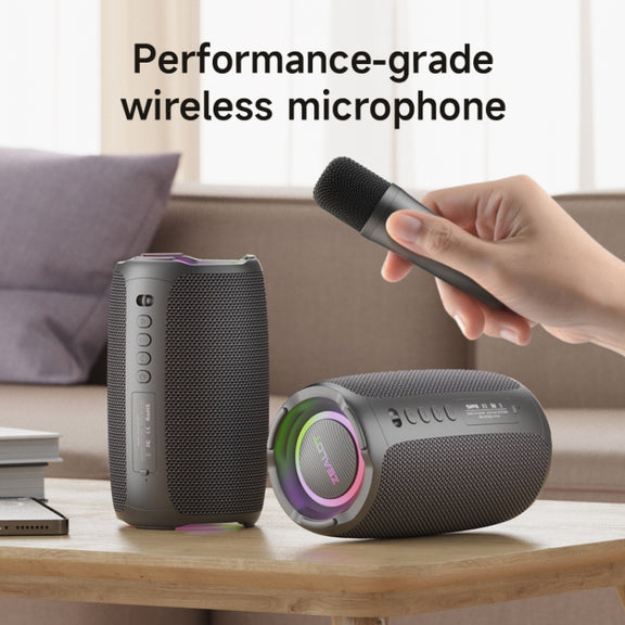 Zealot S61M RGB Rhythmic Light Karaoke Wireless Speaker, Style:Dual Mic(Black)