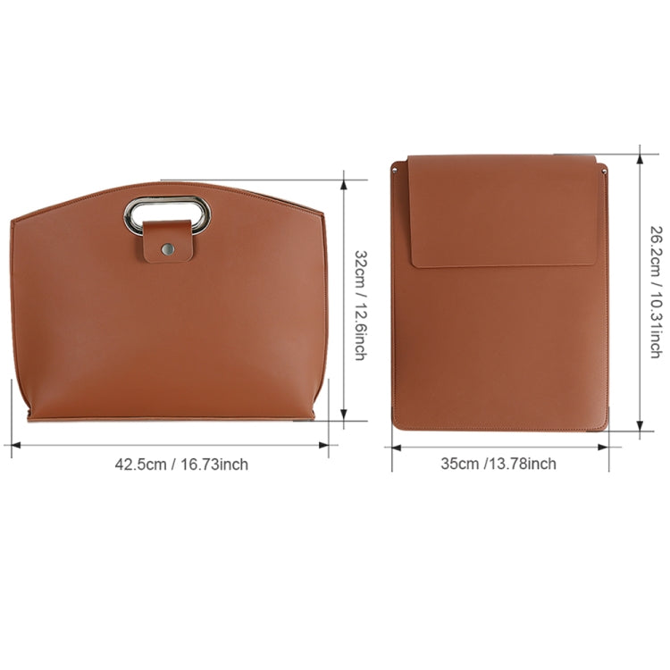 Water-resistant PU Laptop Handbag Inner Bag for 12-14 inch Laptop(Brown)