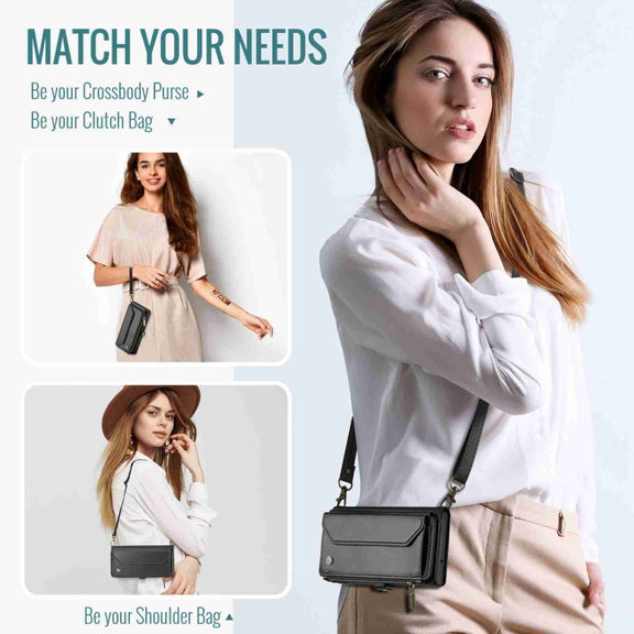 For iPhone 11 CaseMe C36 Card Slots Zipper Wallet RFID Anti-theft Leather Phone Case(Black)