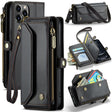 For iPhone 12 Pro Max CaseMe C36 Card Slots Zipper Wallet RFID Anti-theft Leather Phone Case(Black) - free shipping - PMC Jewellery - Order now!