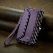 For iPhone 14 Plus CaseMe C36 Card Slots Zipper Wallet RFID Anti-theft Leather Phone Case(Purple)