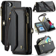 For iPhone 8 / 7 / 6 CaseMe C36 Card Slots Zipper Wallet RFID Anti-theft Leather Phone Case(Black) - free shipping - PMC Jewellery - Order now!
