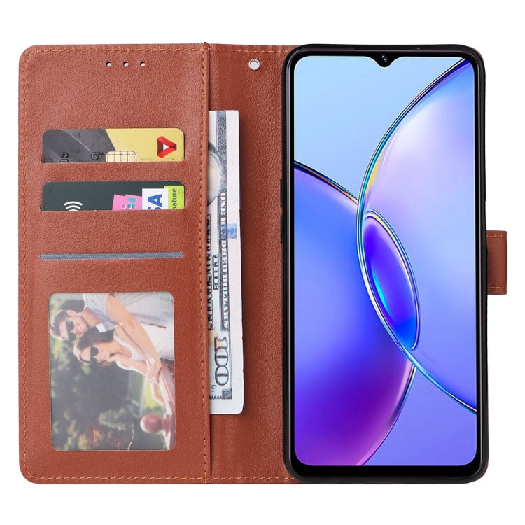 For vivo Y17s 4G Multifunctional Horizontal Flip Leather Phone Case with Three Card Slot(Brown)