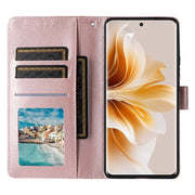 For OPPO Reno11 Pro 5G Global Multifunctional Horizontal Flip Leather Phone Case with Three Card Slot(Rose Gold)