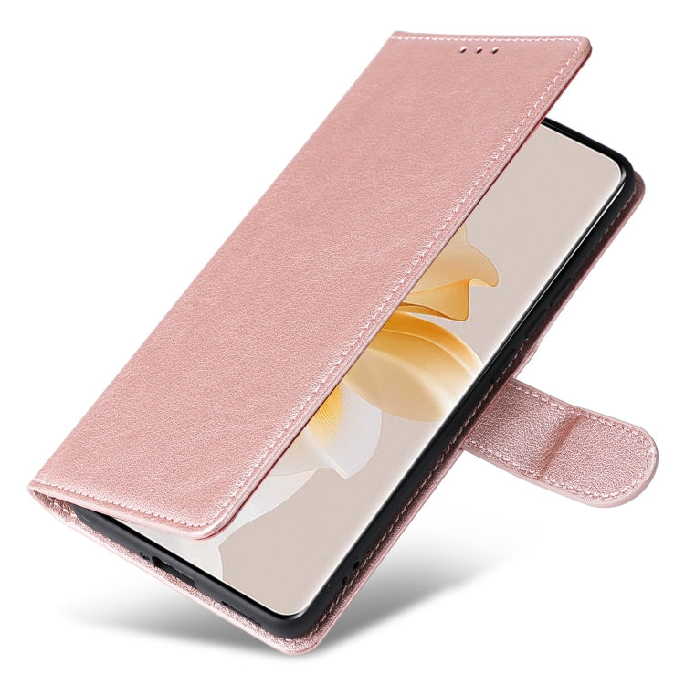 For OPPO Reno11 Pro 5G Global Multifunctional Horizontal Flip Leather Phone Case with Three Card Slot(Rose Gold)