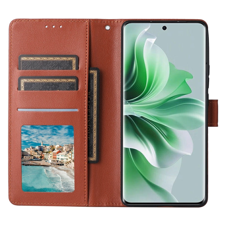 For OPPO Reno11 5G Global 3-Card Slots Multifunctional Leather Phone Case(Brown)