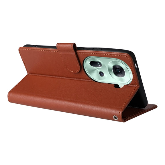 For OPPO Reno11 5G Global 3-Card Slots Multifunctional Leather Phone Case(Brown)