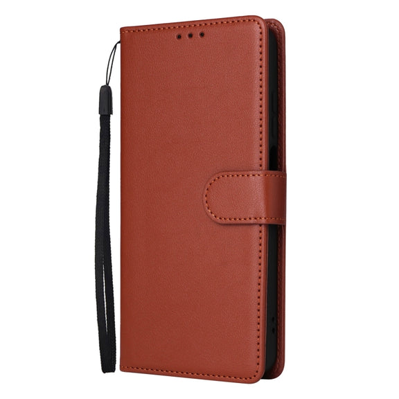 For Realme C33 Multifunctional Horizontal Flip Leather Phone Case with Three Card Slot(Brown)