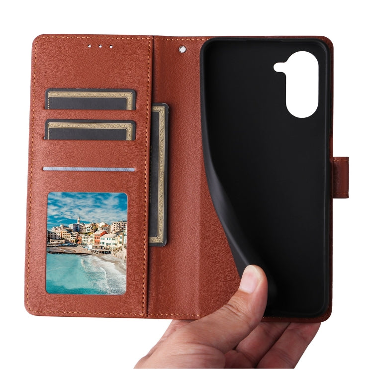 For Realme C33 Multifunctional Horizontal Flip Leather Phone Case with Three Card Slot(Brown)